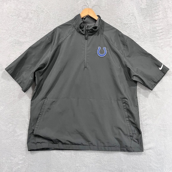 Nike On Field Jacket Mens XL Indianapolis Colts 1/4‎ Zip Pullover Windbreaker